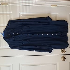 Inc International Concepts blue denim color shirt dress size 14